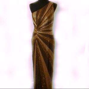 Je Matadi by Sean Mehta Copper Beaded Gown